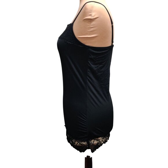 Maurices L Womens Black Camisole Tank Top Lace Trim Adjustable Straps Layering - Picture 12 of 12